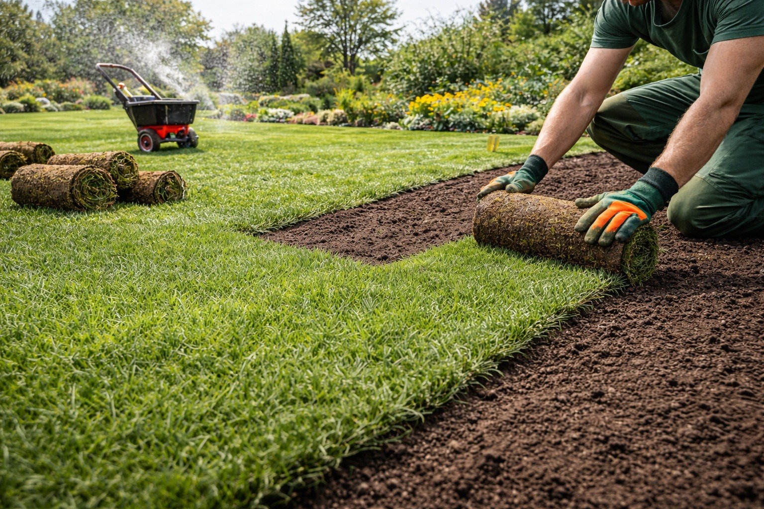 zakladanie_trawnikow_do_2mb zakładanie trawnika we Wrocławiu i okolicach – usuwanie starej darni, wyrównanie podłoża i przygotowanie do montażu trawnika z rolki lub siewu, Expoogrody